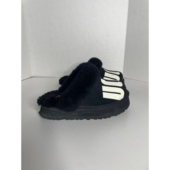 UGG Platform Slip on Slipper Mules Black Disquette Chopd Womens 6 - Picture 2 of 8
